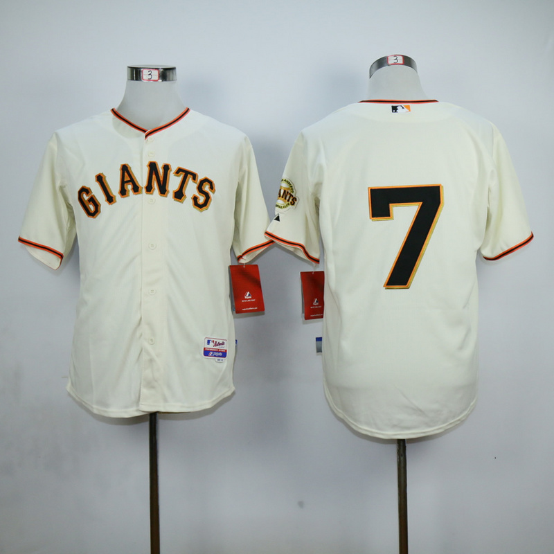 Men San Francisco Giants #7 Blanco Cream MLB Jerseys